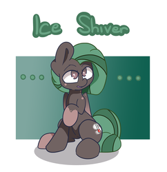 Size: 1571x1625 | Tagged: safe, artist:lou, oc, oc only, oc:ice shiver, pegasus, pony, ..., raised hoof, solo