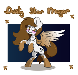 Size: 1591x1528 | Tagged: safe, artist:lou, oc, oc only, oc:dusty star major, pegasus, pony, blushing, rearing, solo, spread wings, wings