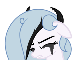 Size: 805x640 | Tagged: safe, artist:galaxyswirlsyt, oc, oc only, oc:liquid ink, pony, crying, female, horns, mare, simple background, solo, transparent background