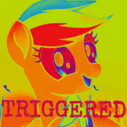 Size: 320x320 | Tagged: safe, color edit, edit, edited screencap, screencap, rainbow dash, g4, my little pony: the movie, animated, color cycling, color porn, colored, eyestrain warning, female, gif, meme, needs more saturation, triggered