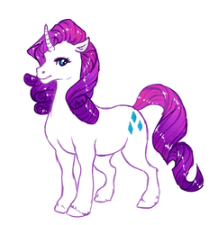 Size: 866x893 | Tagged: safe, artist:starknite, rarity, pony, unicorn, g4, curved horn, female, horn, looking at you, mare, simple background, solo, unshorn fetlocks, white background