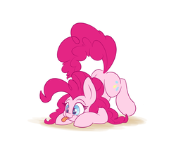 Size: 1100x900 | Tagged: safe, artist:heir-of-rick, pinkie pie, earth pony, pony, :p, colored pupils, cute, diapinkes, face down ass up, female, mare, ponk, raised tail, silly, simple background, smiling, solo, tail, tongue out, white background