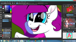 Size: 1024x575 | Tagged: safe, artist:binkyt11, oc, oc only, oc:harmonia monet, pony, amino, braveheart, shading, solo, wip