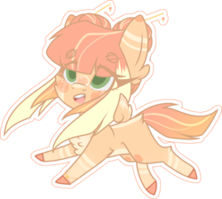 Size: 1024x917 | Tagged: safe, artist:mauuwde, oc, oc only, oc:lyshuu, pegasus, pony, chest fluff, chibi, female, mare, simple background, solo, transparent background, white outline