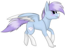 Size: 1038x771 | Tagged: safe, artist:yourbestnightmaree, oc, oc only, oc:lavender skies, pegasus, pony, blushing, female, mare, simple background, solo, tongue out, transparent background