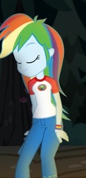 Size: 233x477 | Tagged: safe, screencap, rainbow dash, equestria girls, g4, my little pony equestria girls: legend of everfree, cropped, cute, dashabetes, eyes closed, female, smug