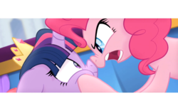 Size: 6000x3750 | Tagged: safe, screencap, pinkie pie, twilight sparkle, alicorn, pony, g4, my little pony: the movie, boop, holding, noseboop, open mouth, twilight sparkle (alicorn)