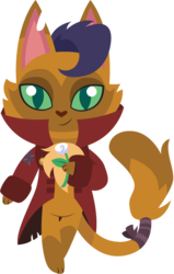 Size: 635x1000 | Tagged: safe, artist:cloudy glow, capper dapperpaws, abyssinian, cat, anthro, digitigrade anthro, g4, my little pony: the movie, animal crossing, capperbetes, chest fluff, clothes, coat, cute, flower, lineless, looking at you, male, simple background, smiling, solo, style emulation, transparent background
