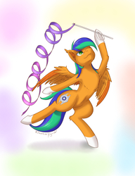 Size: 1920x2500 | Tagged: safe, artist:jessicanyuchi, oc, oc only, oc:naarkerotics, pegasus, pony, armpits, ribbon, solo, spread wings, wings