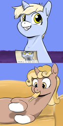 Size: 1500x3000 | Tagged: safe, artist:tacodeltaco, oc, oc only, oc:nootaz, oc:nora swirl, pony, unicorn, couch, duo, eating, female, food, freckles, grin, mare, meme, popsicle, smiling