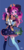 Size: 1020x2122 | Tagged: safe, artist:dusty-munji, gummy, pinkie pie, alligator, satyr, equestria girls, g4, alternate hairstyle, anime, bow, candy, clothes, cute, diapinkes, faun, food, horns, lollipop, moe, no nose, open mouth, skirt, smiling, stockings, suspenders, thigh highs, zettai ryouiki