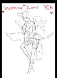 Size: 376x512 | Tagged: safe, artist:crystalfilth, anthro, animated, commission, cupid, holiday, valentine's day, your character here