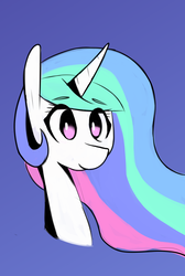 Size: 4866x7228 | Tagged: safe, artist:provolonepone, princess celestia, alicorn, pony, g4, absurd resolution, bust, female, mare, solo, white pupils