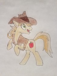 Size: 1024x1365 | Tagged: safe, artist:amaryllisg, braeburn, earth pony, pony, g4, male, solo, traditional art