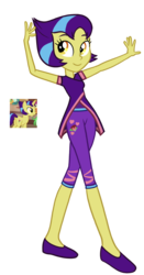 Size: 792x1512 | Tagged: safe, artist:thecheeseburger, rosy pearl, pony, unicorn, equestria girls, g4, clothes, equestria girls-ified, female, las pegasus resident, mare, simple background, smiling, solo, transparent background