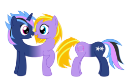 Size: 3185x2000 | Tagged: safe, artist:mlpconjoinment, oc, oc only, oc:kuiper code, oc:star flares, buttpony, conjoined, fusion, high res, pushmi-pullyu, reverse pushmi-pullyu, simple background, transparent background, we have become one