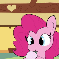 Size: 875x875 | Tagged: safe, artist:tjpones, pinkie pie, earth pony, pony, g4, animated, bust, cute, diapinkes, female, food, gif, hoof hold, ice cream, licking, mare, mlem, ponk, silly, solo, tongue out