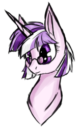 Size: 3087x4804 | Tagged: safe, artist:ilucky7, oc, oc only, oc:glister, pony, unicorn, bust, female, glasses, high res, mare, portrait, simple background, solo, transparent background