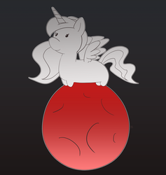 Size: 1280x1353 | Tagged: safe, artist:pabbley, princess luna, pony, g4, 30 minute art challenge, blood moon, eclipse, female, lunar eclipse, monochrome, moon, partial color, solo, tangible heavenly object