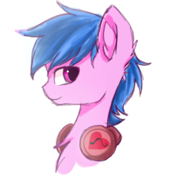 Size: 1400x1400 | Tagged: safe, artist:heddopen, oc, oc only, pony, headphones, looking at you, male, simple background, solo, stallion, white background