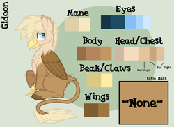 Size: 1524x1110 | Tagged: safe, artist:ipandacakes, oc, oc only, oc:gideon, classical hippogriff, hippogriff, male, offspring, parent:dumbbell, parent:gilda, parents:gildabell, reference sheet, solo