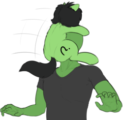 Size: 1684x1642 | Tagged: safe, artist:smoldix, oc, oc only, oc:anon, oc:filly anon, facehugger, human, pony, bust, colored sketch, facehug, female, filly, fluffy, pony on human action, simple background, transparent background