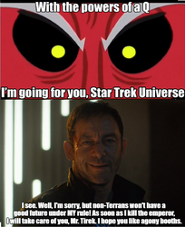 Size: 1090x1334 | Tagged: safe, screencap, lord tirek, g4, spoiler:star trek, caption, exploitable meme, gabriel lorca, impact font, meme, meta, spoilers for another series, star trek, star trek discovery, this will end in pain, tirek is doomed, tirek vs everyone meme, tirek vs the captains