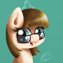 Size: 1300x1300 | Tagged: safe, artist:jonnysalami, zippoorwhill, pegasus, pony, g4, bust, female, filly, portrait, simple background, solo