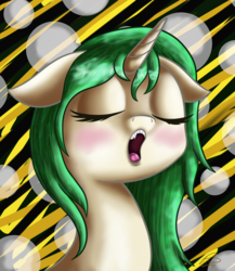 Size: 1646x1900 | Tagged: safe, artist:jonnysalami, oc, oc only, pony, unicorn, bust, eyes closed, female, mare, portrait, solo, yawn