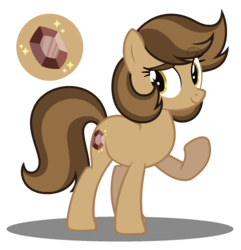 Size: 1569x1625 | Tagged: safe, artist:strawberry-spritz, oc, oc only, oc:smoky quartz, earth pony, pony, alternate universe, cutie mark, female, magical gay spawn, mare, offspring, parent swap au, parent:hondo flanks, parent:igneous rock pie, parents:igneousflanks, raised hoof, reference sheet, simple background, solo, transparent background