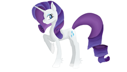 Size: 1280x720 | Tagged: safe, artist:jbond, rarity, pony, unicorn, g4, female, mare, parody, raised hoof, simple background, smiling, solo, white background