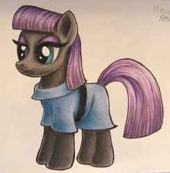 Size: 900x918 | Tagged: safe, artist:andpie, maud pie, earth pony, pony, g4, clothes, female, frock coat, solo, traditional art