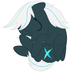 Size: 4000x4000 | Tagged: safe, artist:waveywaves, oc, oc only, oc:crosswind, pegasus, pony, curled up, simple background, sleeping, solo, transparent background, vector