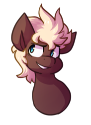 Size: 779x1065 | Tagged: safe, artist:crownedspade, oc, oc only, oc:chocolate pudding, pony, bust, male, portrait, simple background, solo, stallion, transparent background