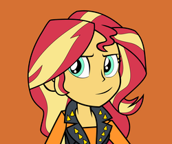 Size: 2502x2103 | Tagged: safe, artist:icicle-niceicle-1517, artist:mandash1996, sunset shimmer, equestria girls, g4, my little pony equestria girls: better together, colored, female, high res, orange background, simple background, solo