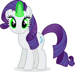 Size: 8205x7865 | Tagged: safe, artist:punzil504, rarity, pony, unicorn, g4, inspiration manifestation, absurd resolution, cute, female, green magic, inspirarity, looking at you, mare, possessed, raribetes, simple background, smiling, solo, transparent background, vector