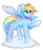 Size: 2226x2586 | Tagged: safe, artist:koveliana, rainbow dash, pegasus, pony, g4, chest fluff, cloud, female, high res, mare, open mouth, raised hoof, simple background, solo, transparent background