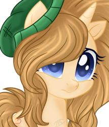 Size: 2292x2660 | Tagged: safe, artist:morries123, oc, oc only, oc:heart catcher, pony, unicorn, beanie, female, hat, high res, mare, simple background, solo, transparent background