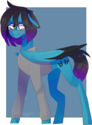 Size: 2892x3904 | Tagged: safe, artist:erinartista, oc, oc only, oc:despy, pegasus, pony, clothes, female, glasses, high res, mare, solo, sweater