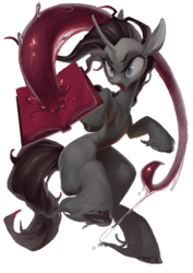 Size: 593x839 | Tagged: safe, artist:derekireba, fhtng th§ ¿nsp§kbl, oleander (tfh), classical unicorn, them's fightin' herds, community related, female, horn, simple background, solo, tentacles, unshorn fetlocks, white background