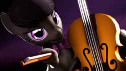 Size: 3840x2160 | Tagged: safe, artist:wiizzie, octavia melody, earth pony, pony, g4, 3d, bow (instrument), cello, cello bow, female, high res, musical instrument, solo