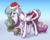 Size: 6575x5232 | Tagged: safe, artist:nadnerbd, princess celestia, alicorn, pony, g4, absurd resolution, christmas, clothes, costume, fake beard, female, folded wings, hat, holiday, hooves, mare, raised hoof, santa costume, santa hat, slender, smiling, solo, sternocleidomastoid, thin, unshorn fetlocks, wings