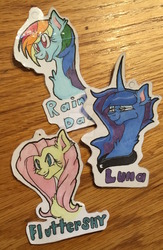 Size: 1024x1572 | Tagged: safe, artist:persiancat111, fluttershy, princess luna, rainbow dash, g4, traditional art