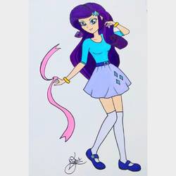 Size: 1870x1870 | Tagged: safe, artist:mrs-kayros, rarity, equestria girls, g4, female, human coloration, solo, traditional art