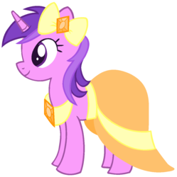 Size: 1044x1048 | Tagged: safe, amethyst star, sparkler, pony, unicorn, g4, base used, bejeweled, bow, clothes, dress, female, gem, mare, simple background, smiling, solo