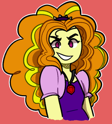 Size: 629x693 | Tagged: safe, artist:falthiere, adagio dazzle, equestria girls, g4, my little pony equestria girls: rainbow rocks, clothes, evil, evil smile, female, grin, jewelry, necklace, no nose, red background, red eyes, simple background, smiling, solo