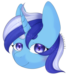 Size: 3500x3800 | Tagged: safe, artist:veincchi, minuette, pony, unicorn, g4, blushing, bust, cute, female, high res, mare, simple background, smiling, solo, transparent background