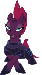 Size: 1600x2828 | Tagged: safe, artist:bubu03, tempest shadow, pony, unicorn, g4, my little pony: the movie, armor, broken horn, eye scar, female, horn, lidded eyes, looking at you, mare, scar, simple background, solo, stupid sexy tempest shadow, transparent background