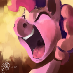 Size: 1000x1000 | Tagged: safe, artist:toisanemoif, pinkie pie, earth pony, pony, g4, adorable face, bust, cute, female, happy, open mouth, portrait, smiling, solo