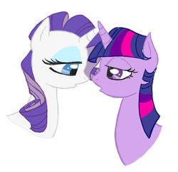 Size: 749x726 | Tagged: safe, artist:gigglygriffin, rarity, twilight sparkle, g4, female, lesbian, ship:rarilight, shipping